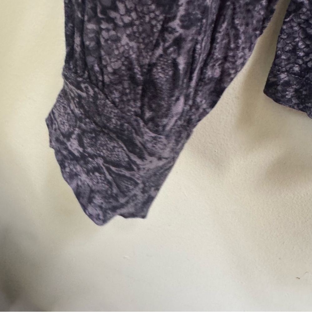 Rails EMILIA SnakeSkin Print Lightweight Puff Sleeve Crew Top Boho Shirt Gray XL - Picture 7 of 16